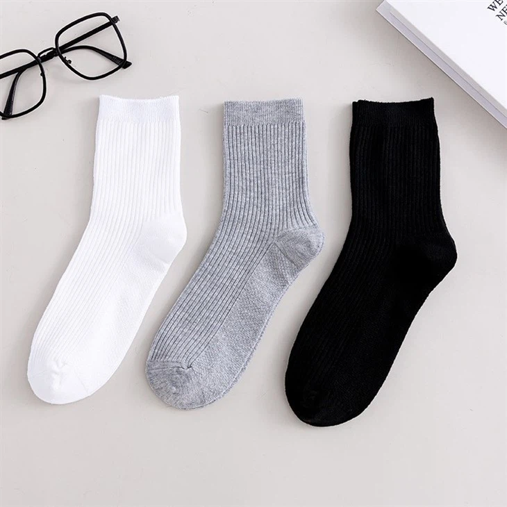 High-top Black And White Gray Socks
